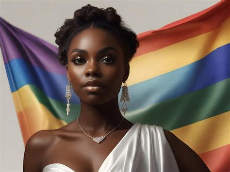 Premium Photo Beautiful African American Woman With Lgbt Rainbow