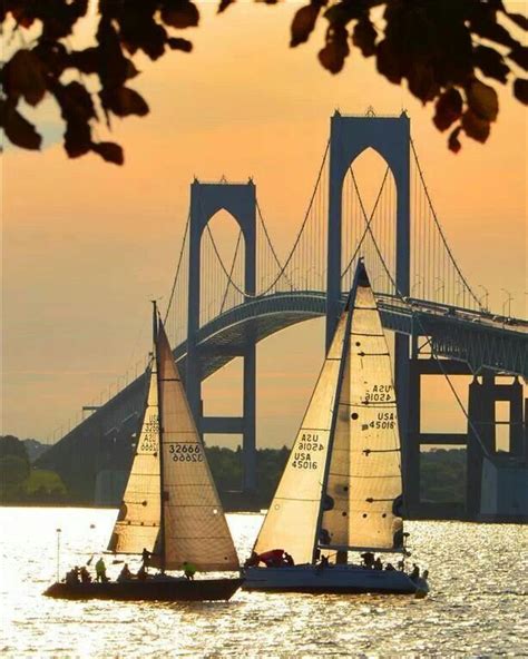 Beautiful Sail Newport Bridge Rhode Island Newport Ri