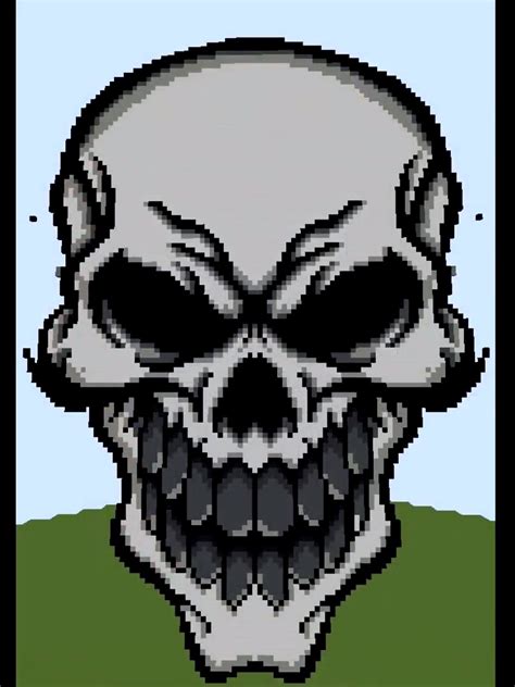 Minecraft Skeleton Head Pixel Art Minecraft Kit