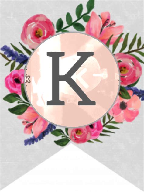 Flower Banner Alphabet Letters Free Prïntable K The Letter K Fan