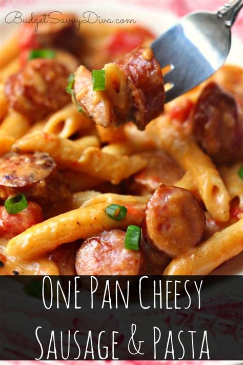 Add chicken broth, tomatoes, milk, pasta, and seasonings. One Pan Cheesy Smoked Sausage & Pasta - Tasty Recipedia