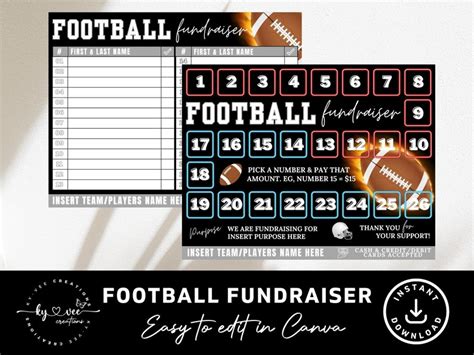 Buy Football Squares Fundraiser Template For Donations Pick A Online In