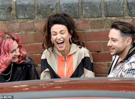 michelle keegan joins her brassic co star damien molony for series two filming in manchester