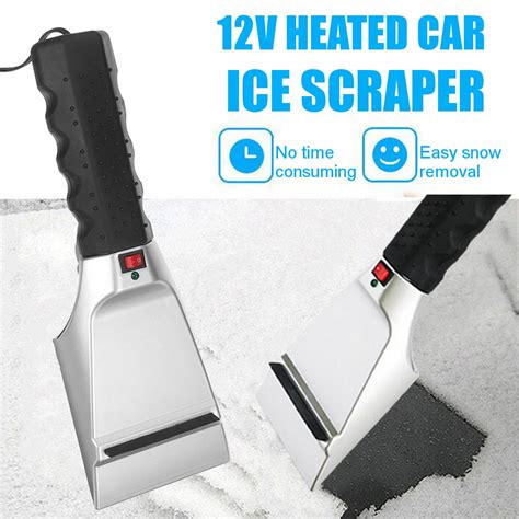 Heated Snow Ice Scraper For Car Electric Heated Auto Windshield