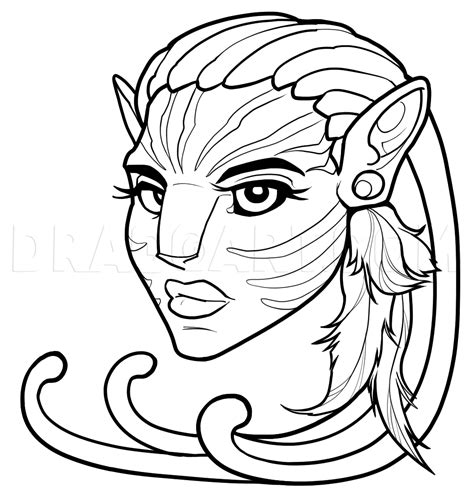 How To Draw Neytiri Easy Step By Step Drawing Guide By Dawn Dragoart