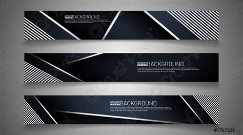 Collection Of Abstract Banner Backgrounds Overlapping Geometric Shapes