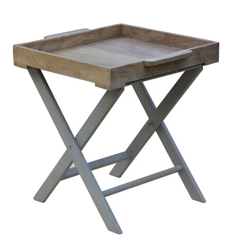 Nordic Grey Collection Butler Tray Table Mango Wood Furniture