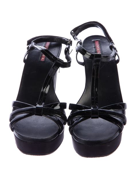 Prada Sport T Strap Wedge Sandals Shoes Wpr41147 The Realreal