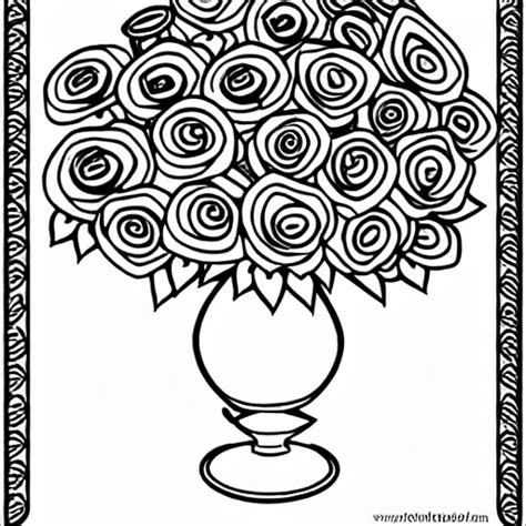 A Bouquet Of Roses Coloring Page Color Anything