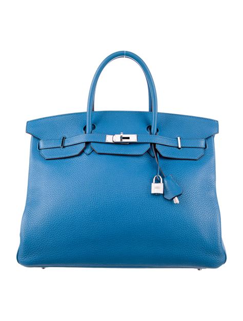 Hermès Togo Birkin 40 Blue Handle Bags Handbags Her83829 The