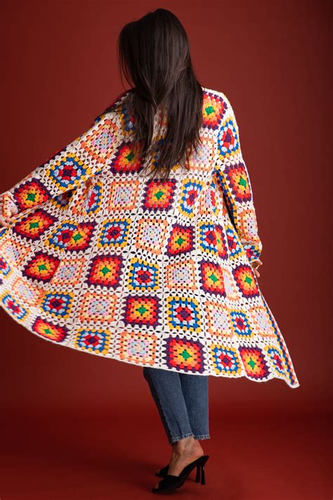 Our Handmade Granny Square Crochet Kimono Is A Super Stylish And Sought Garment Design For A