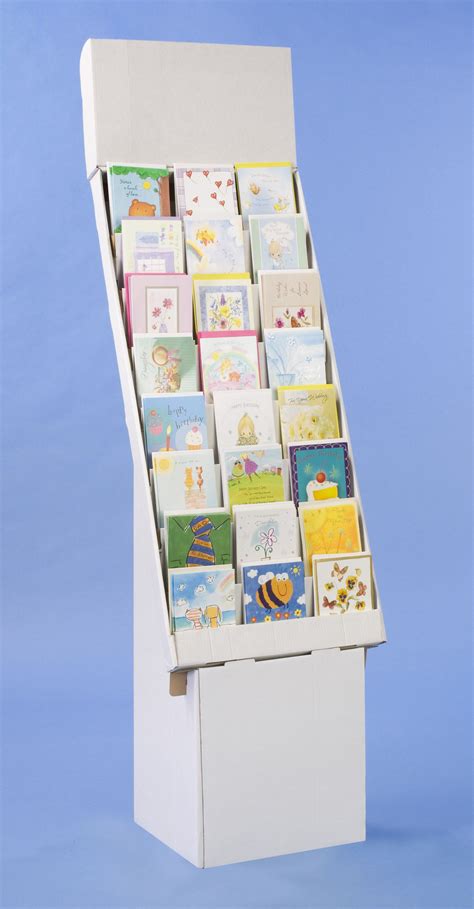 8 Tiered Cardboard Greeting Card Display For Floor Removable Header