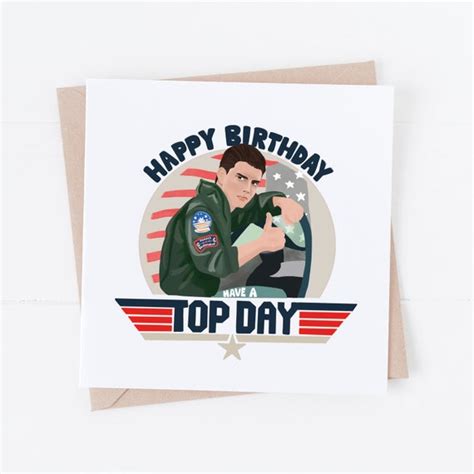 Top Gun Birthday Card Birthday Card Top Gun Tom Cruise Etsy