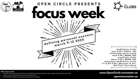 Open Circle Mcmaster Presents Focus Week Degroote School Of Business
