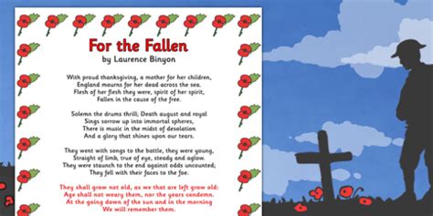 Remembrance Day Poem For The Fallen Australian Curriculum
