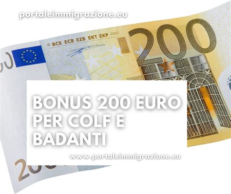 Bonus 200 Euro Per Badanti E Colf Straniere Portale Immigrazione