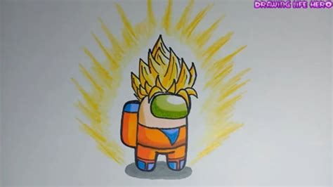 How To Draw Among Us Transforms Goku Ssj In Dragon Ball Goku Drawing