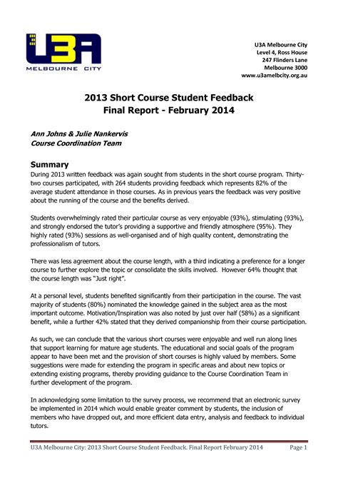 Student Feedback Report - How to create a Student Feedback Report? Download this Student ...