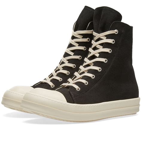 Rick Owens Drkshdw Canvas High Sneaker Black And White End