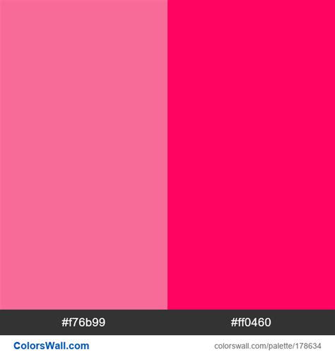 Red Tones Colors Palette F76b99 Ff0460 Colorswall