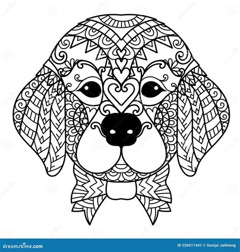 Mandala Cute Golden Retriever Puppy Dog For Printing On Product