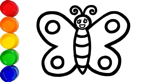 A very beautiful butterfly coloring page. Glitter Butterfly Coloring and Drawing for Kids, Toddlers ...
