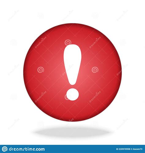 White Exclamation Mark On Red Circle Button Icon Vector Stock Vector
