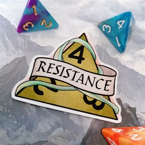 Resistance Sticker Dnd Sticker Dungeons And Dragons Etsy