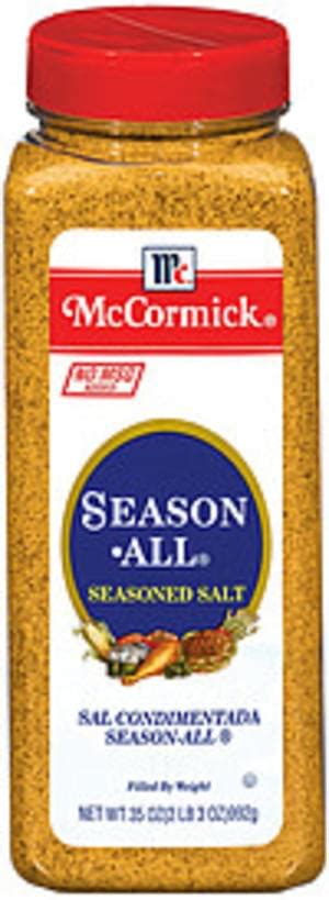 Place seasoned salt in a jar, parmesan cheese shaker or tupperware type container and use often! McCormick Seasoned Salt Season-All - 35 oz, Nutrition ...