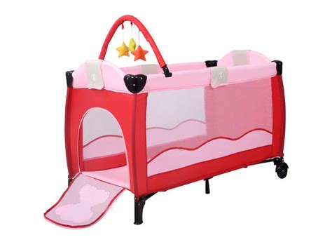 Costway Pink Baby Crib Playpen Playard Pack Travel Infant Bassinet Bed