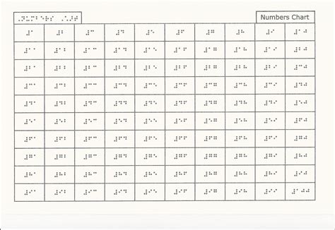 Braille Numbers Chart 1 100 A Visual Reference Of Charts Chart Master