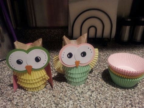 Owl Finger Puppet Party Favors Made Out Of A Toilet Paper Roll And Cup