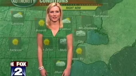 weather forecaster wardrobe malfunction presenter in green dress disappears in front of green