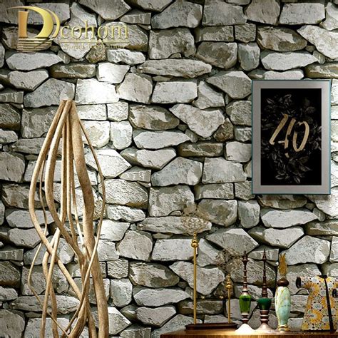 Luxury Stone Brick Wall 10m Non Woven Wallpaper Roll Papel De Parede 3d