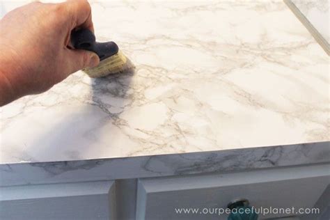 How To Do A Sturdy And Stunning Granite Contact Paper Countertop Makeover Countertop Makeover