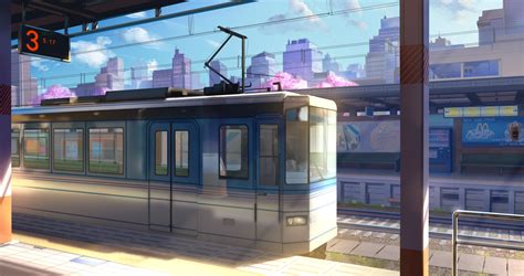 Anime Train Station Hd Wallpaper By 米法厨