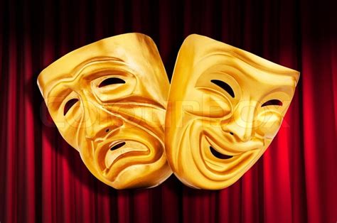 Theatre Performance Concept With Masks Stock Photo Colourbox