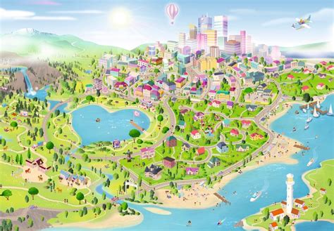 Heartlake City Maps Over The Years Lego Friends Lego Friends Party