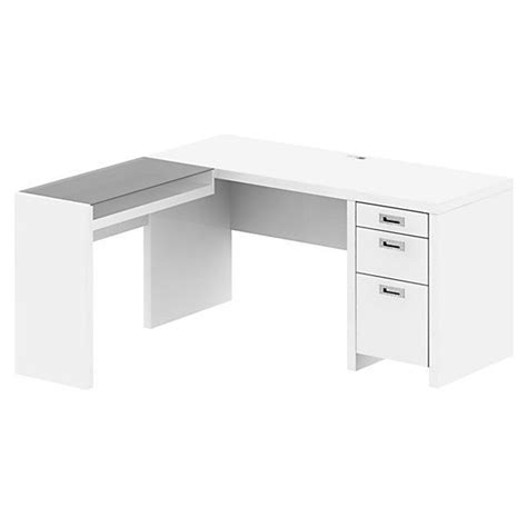 White l shaped desk home office. MONTHLY SPECIAL! Kathy Ireland New York Skyline Plumeria ...