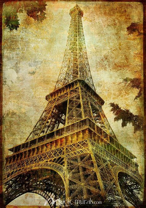 Vintage Eiffel Tower Wallpaper Mural By Magic Murals