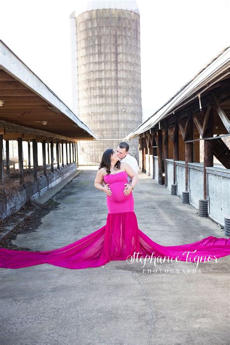 Glamorous Maternity Gown At Rustic Farm Maternity Session Stephanie