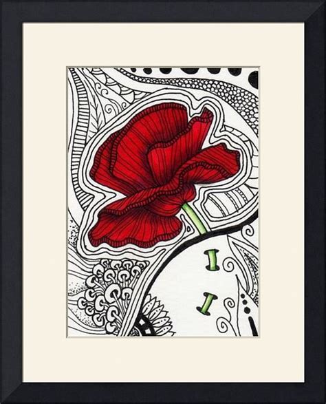 Poppy Zentangle Style By Cindy Vasquez Tennessee This Bold Red