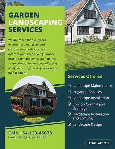 Landscaping Flyer Template [Free JPG] - Illustrator, Word, Apple Pages