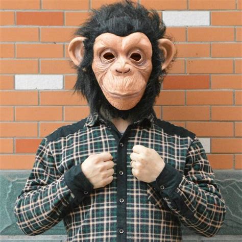 1pc Halloween Orangutan Monkeys Emulsion Mask Scary Mask Clown Bank
