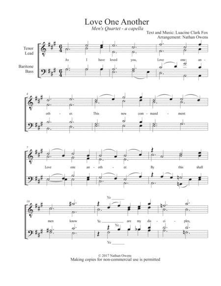 Love One Another Ttbb A Capella By Digital Sheet Music For Octavo
