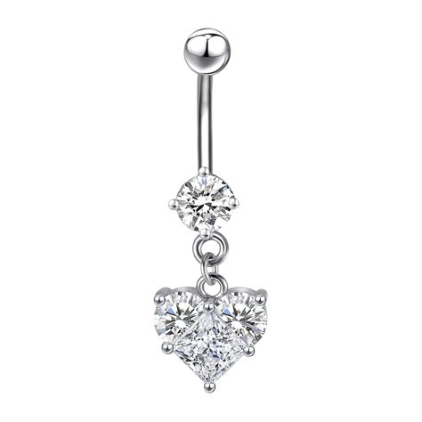 Piercing Körperschmuck Red Teardrop Dangle Belly Navel Ring 14g Geometric Crystals Piercing