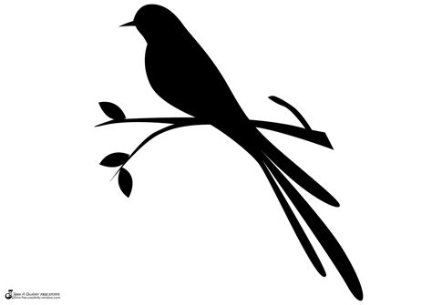 Black Bird On A Branch Silhouette