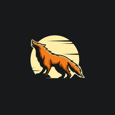Premium Vector Night Wolf Logo Design Ilustration