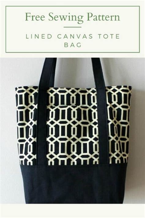 Lined Canvas Tote Bag Free Pattern Sew Modern Bags