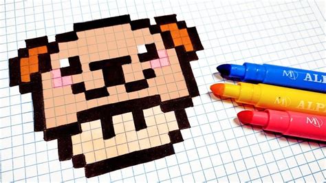 Pixel Art Hecho A Mano Cómo Dibujar Un Seta Oso Kawaii Pixel Art